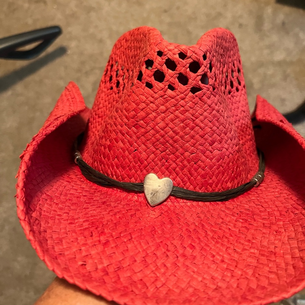 Women’s MaryKay Red Straw Cowboy Hat